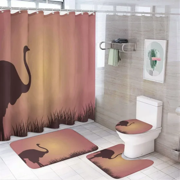 Bird on the Hill at Sunset on a shower curtain