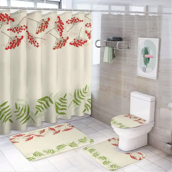 Border with Mountain Ash on a shower curtain