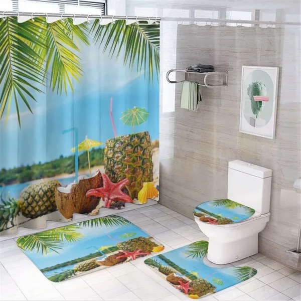 Coconut Pineapple Summer on a shower curtain