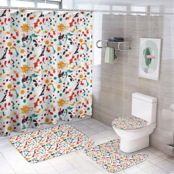 Color Splashes Drops on a shower curtain