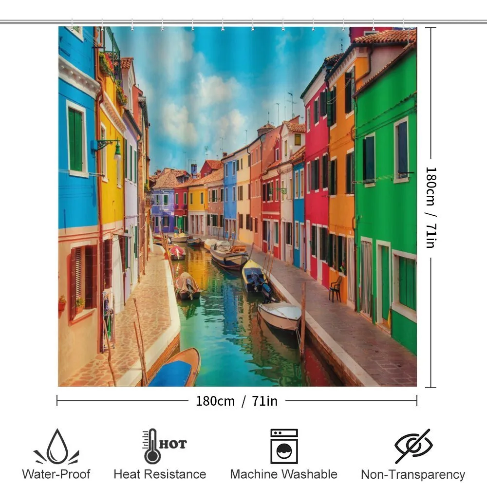 Colorful Buildings Boats — Detail 2