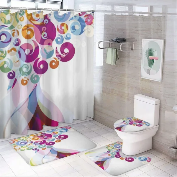 Colorful Flames on a shower curtain
