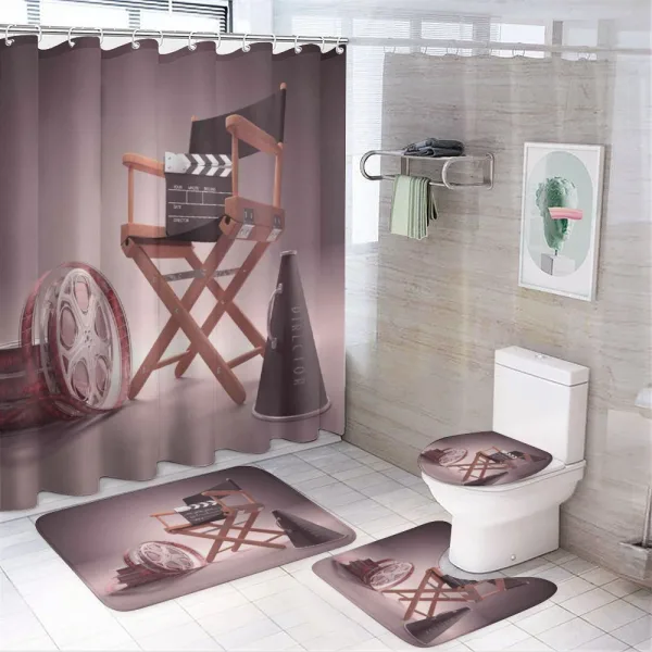 Directors Chair Seat on a shower curtain