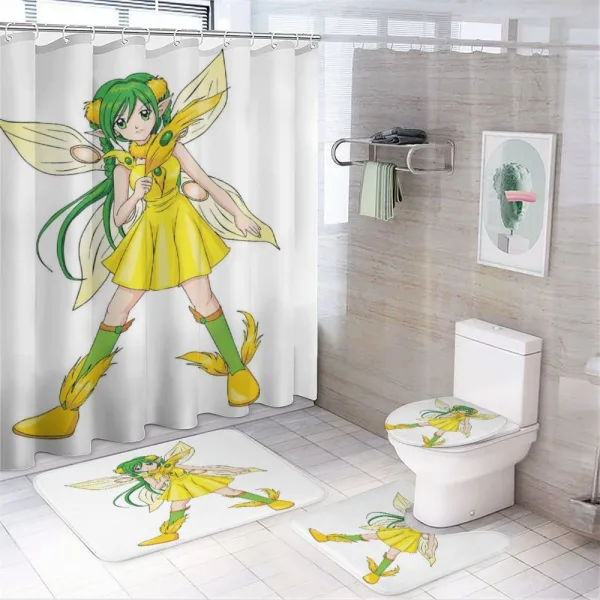 Fantasy Manga Fairy Girl on a shower curtain