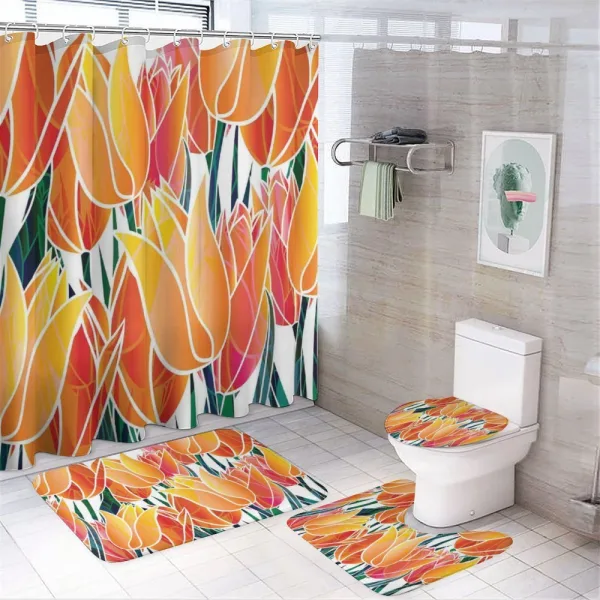 Floral Tulip Garden on a shower curtain