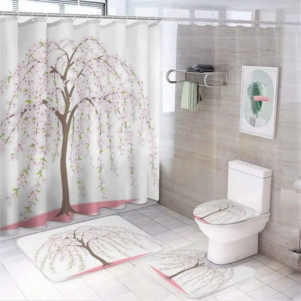 Flowers Oriental on a shower curtain