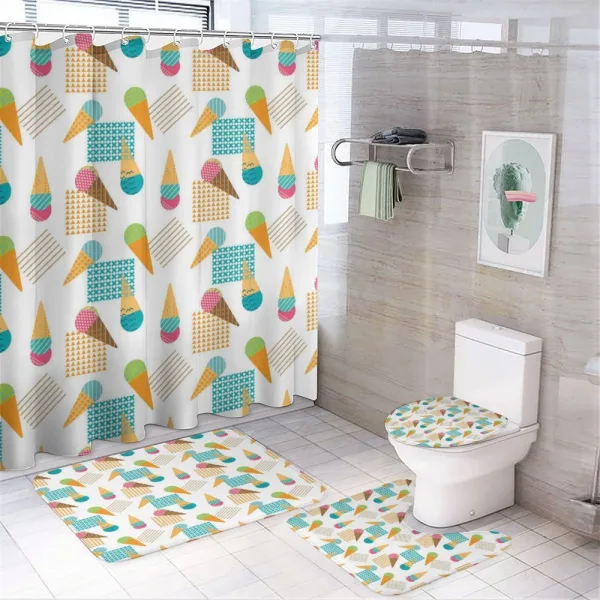 Geometrical Graphic on a shower curtain