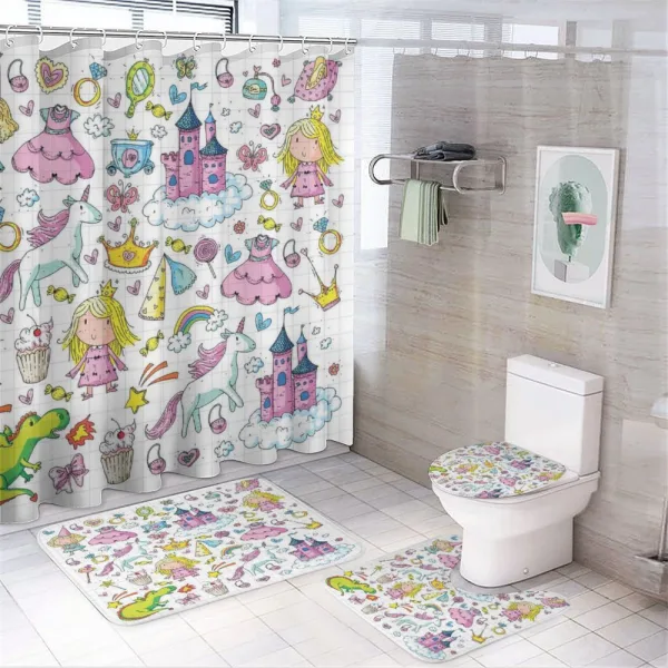 Girls Fairytale Theme on a shower curtain