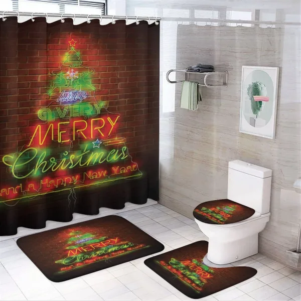 Happy New Year Neon on a shower curtain
