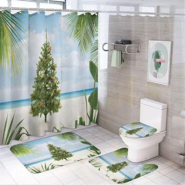Holiday Party Tree on a shower curtain