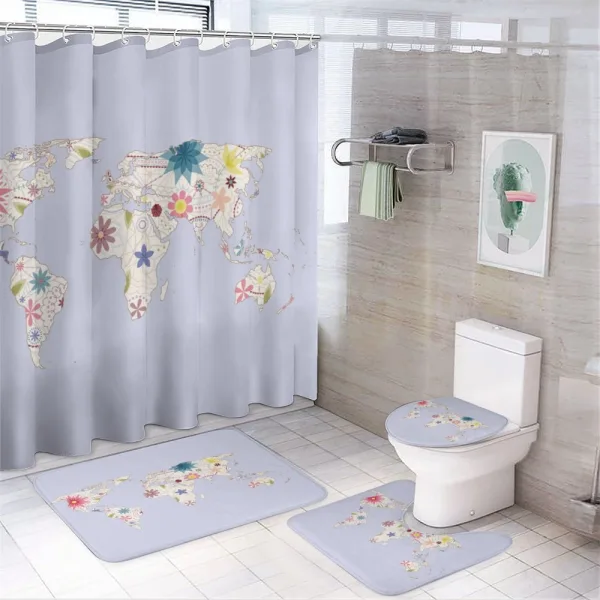 Map Soft Blooms on a shower curtain