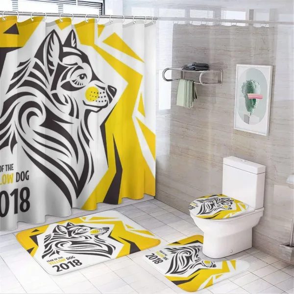 Oriental Canine on a shower curtain