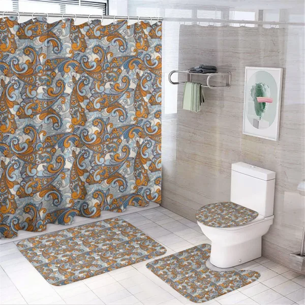Paisley Inspired Asian on a shower curtain