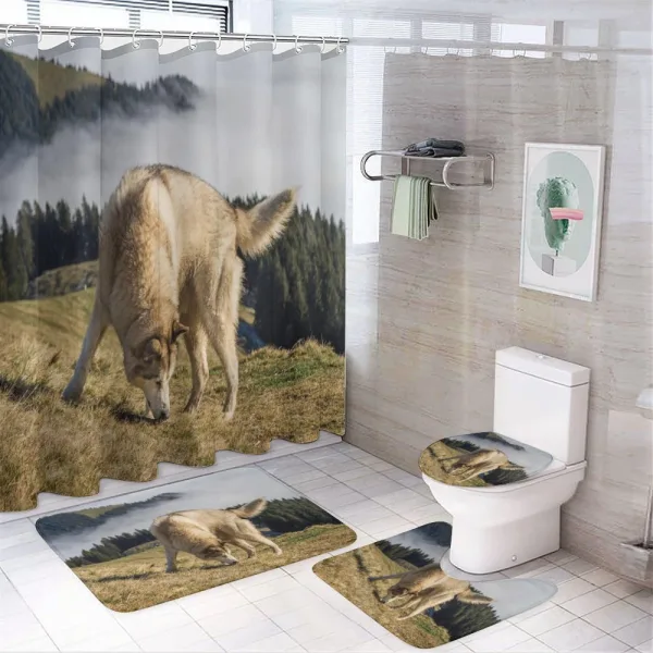Purebred Dog on a shower curtain
