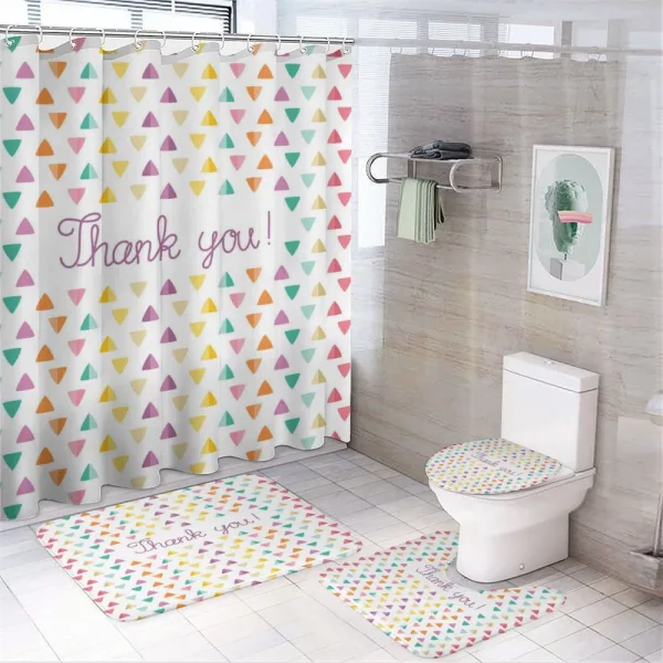 Rainbow Thanks Words on a shower curtain