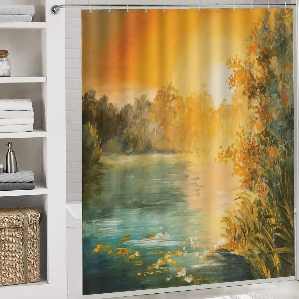 Retro Lake Scenery Art — Detail 4