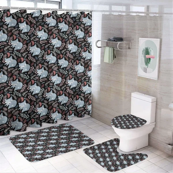 Sleeping Animal and Branches on a shower curtain