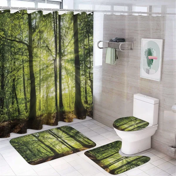 Sunny Forest Springtime on a shower curtain