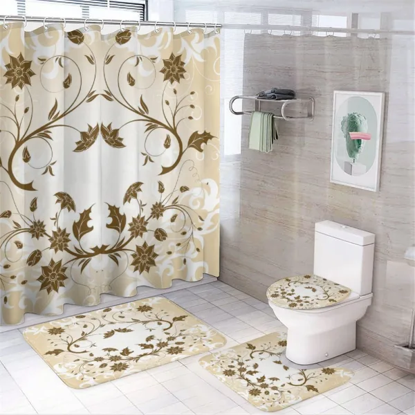 Swirled Petals Leaves on a shower curtain