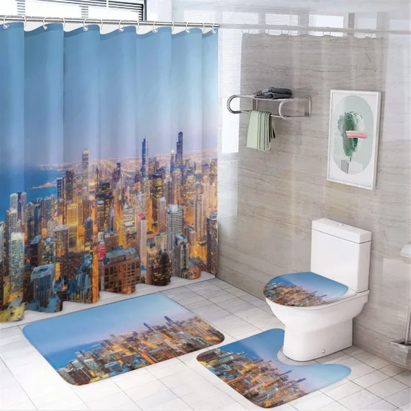 Vibrant City on a shower curtain