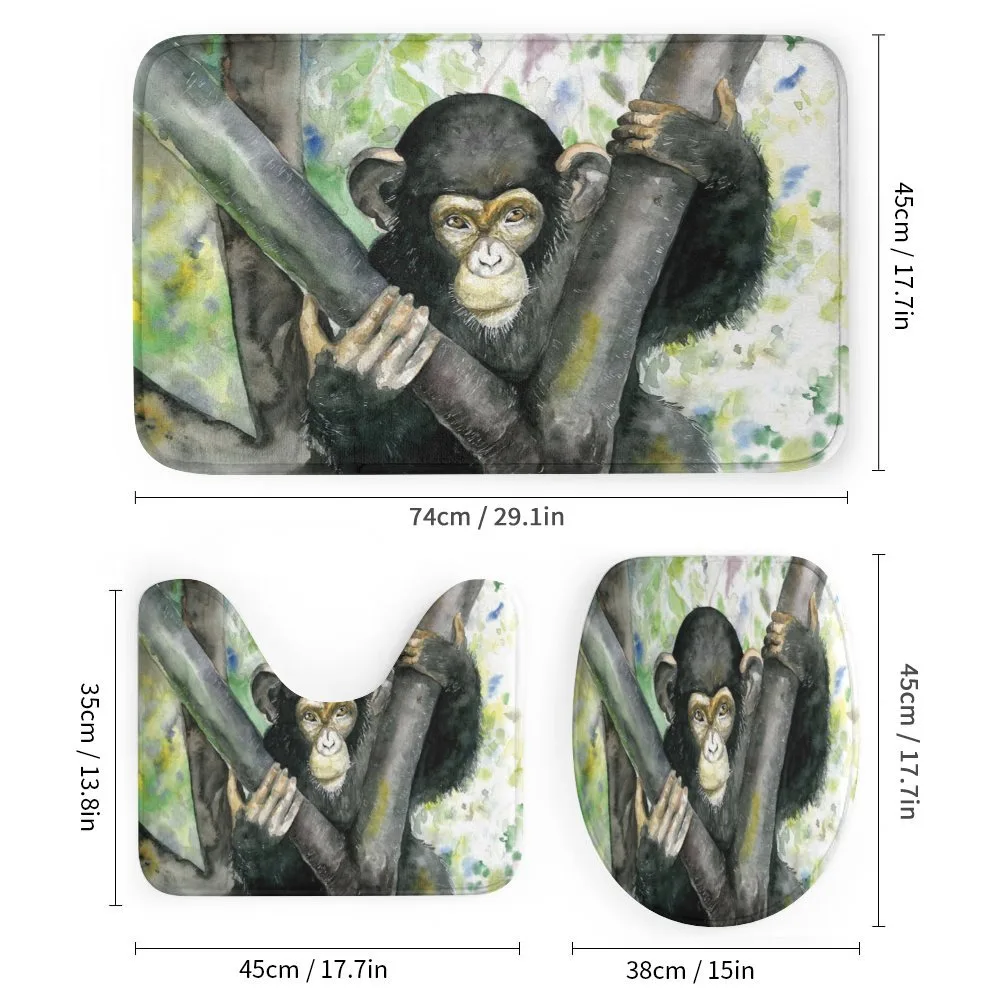 Watercolor Baby Chimpanzee — Detail 1