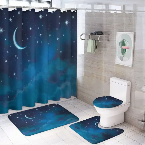 Watercolor Night Sky on a shower curtain