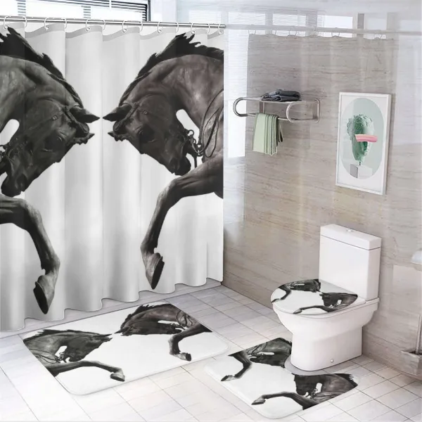 Abstract Horse on a shower curtain