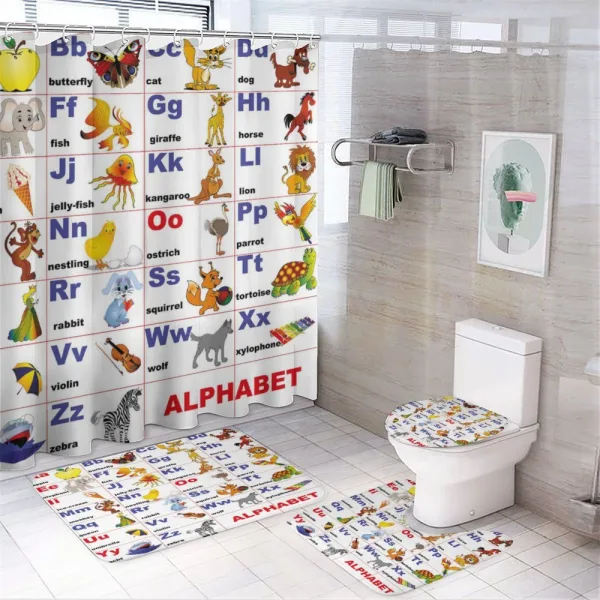 Animal Letters on a shower curtain