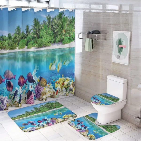Aquatic World Maldives on a shower curtain