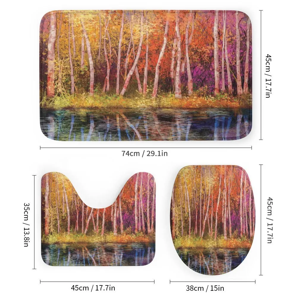 Autumn Trees by Lake — Detail 1