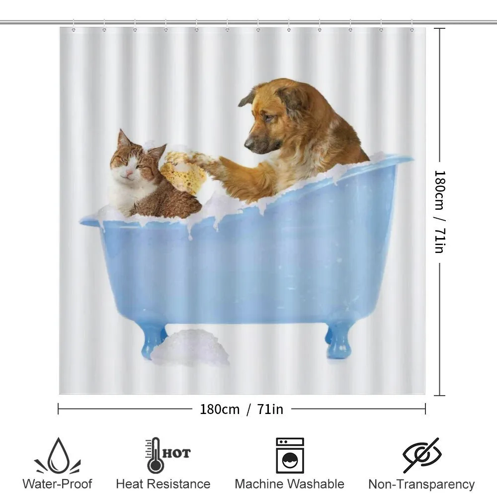 Dog and Cat in Bathtub — Detail 2