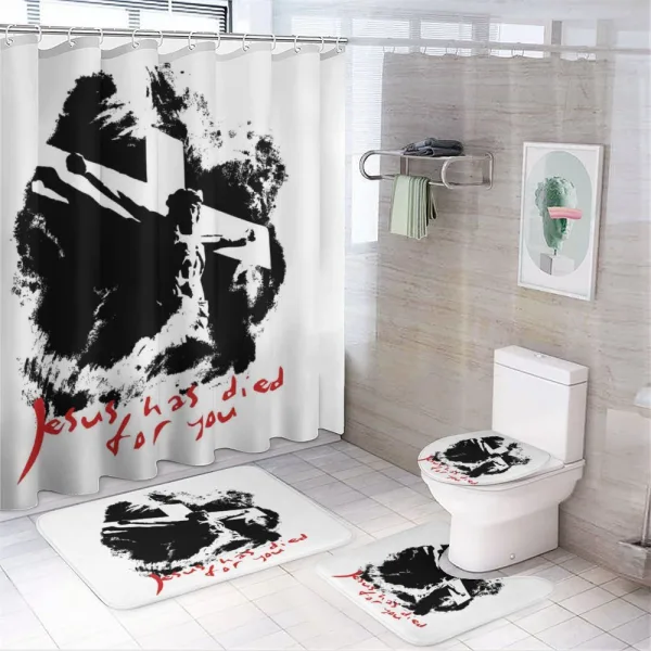 Grunge Black and White on a shower curtain