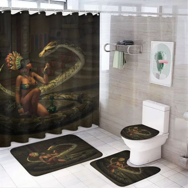 Mystery Girl Huge Snake on a shower curtain