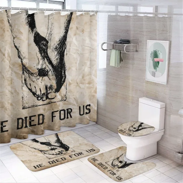 Nailed Legs Hand Drawn on a shower curtain