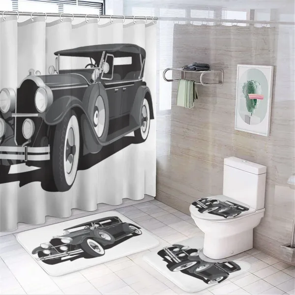 Old School American Muscle on a shower curtain