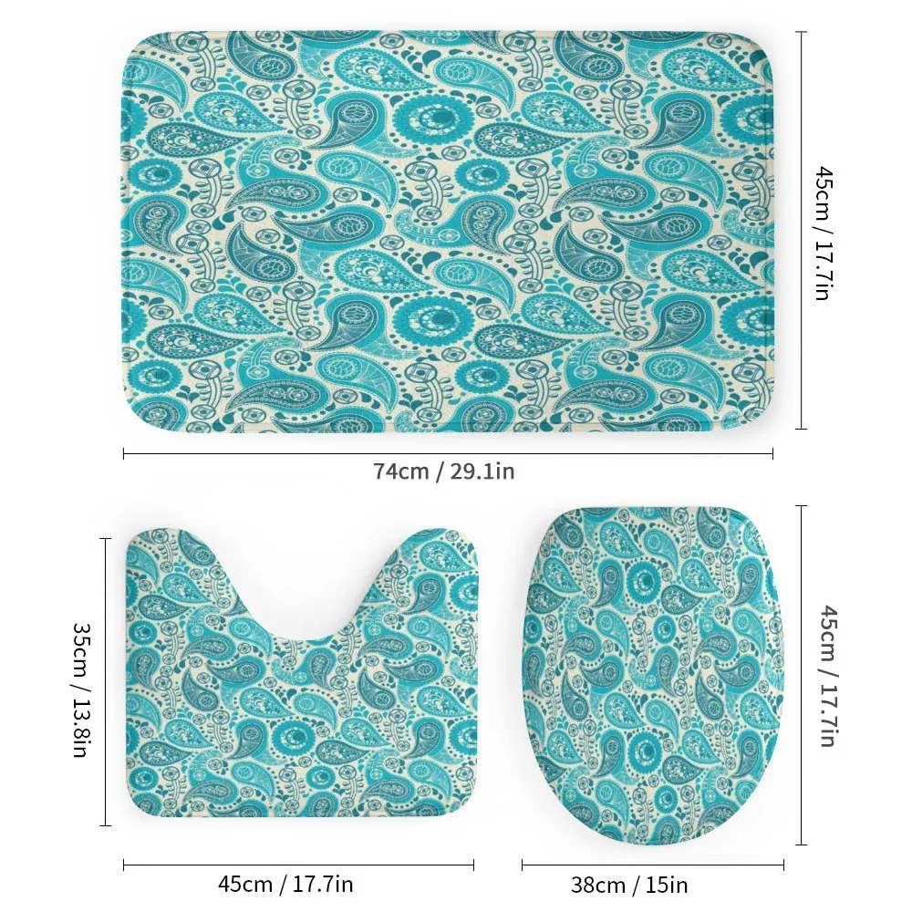 Paisley Blue Flowers — Detail 1