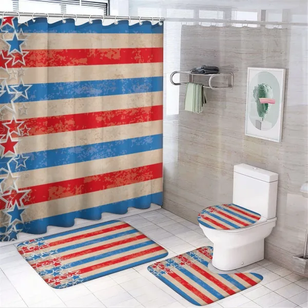Patriotic Grunge Look on a shower curtain