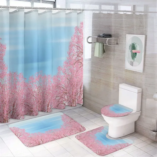 Pinkish Blossom Trees on a shower curtain