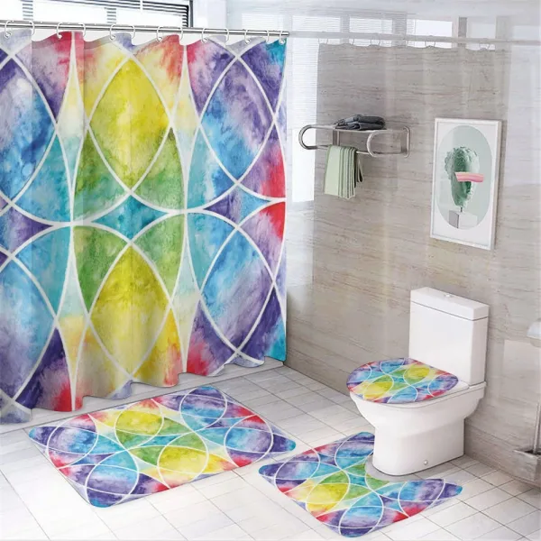 Rainbow Grunge on a shower curtain