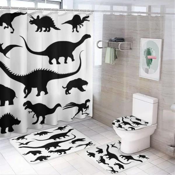 Silhouettes Predators on a shower curtain