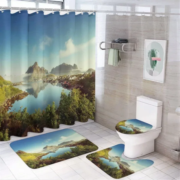 Sunny Fall Day Image on a shower curtain