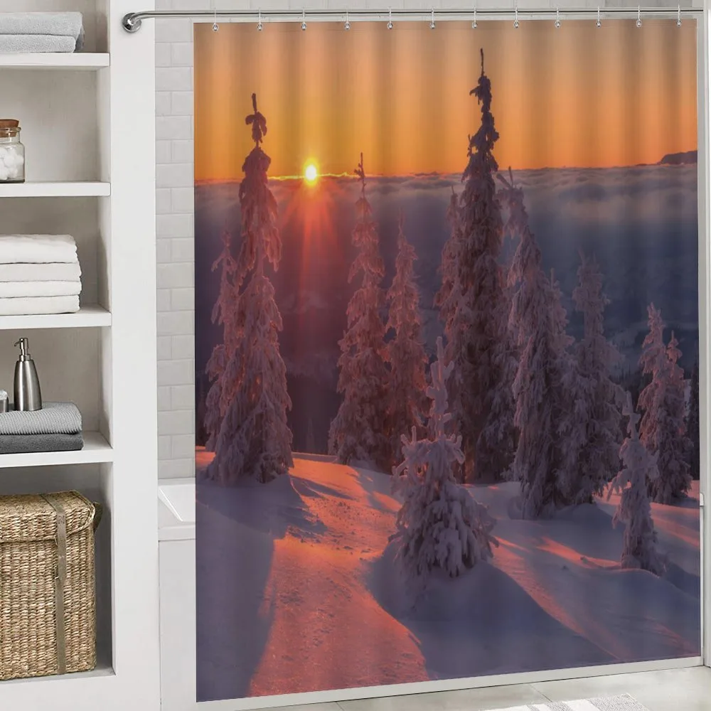 Sunset Snowy Pine Trees — Detail 4