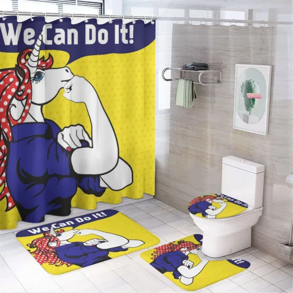 Unicorn with Polka Dot on a shower curtain