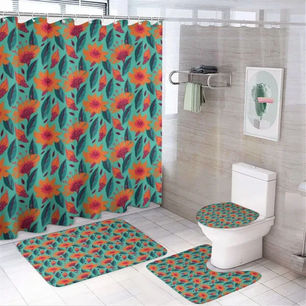 Vibrant Floral Art on a shower curtain