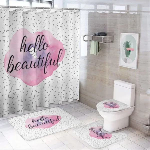 Watercolor Style Flower on a shower curtain