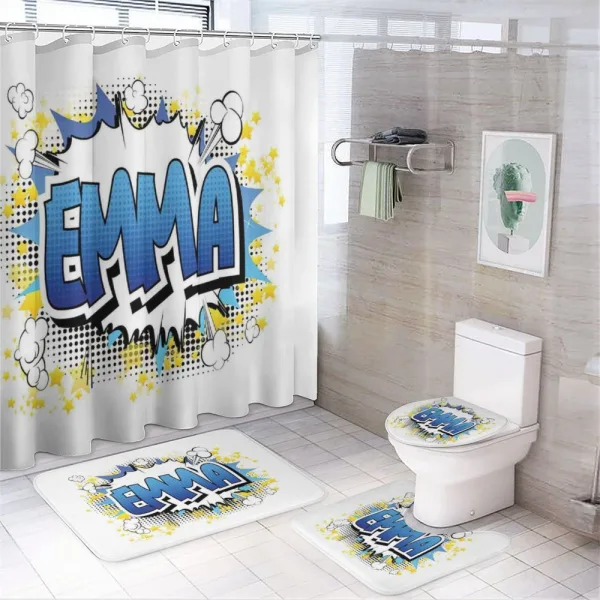 Youthful Teen Comic Book on a shower curtain
