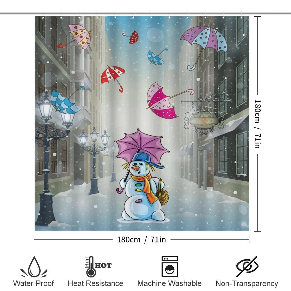 Cartoon Snowman and Umbrella — Detail 2
