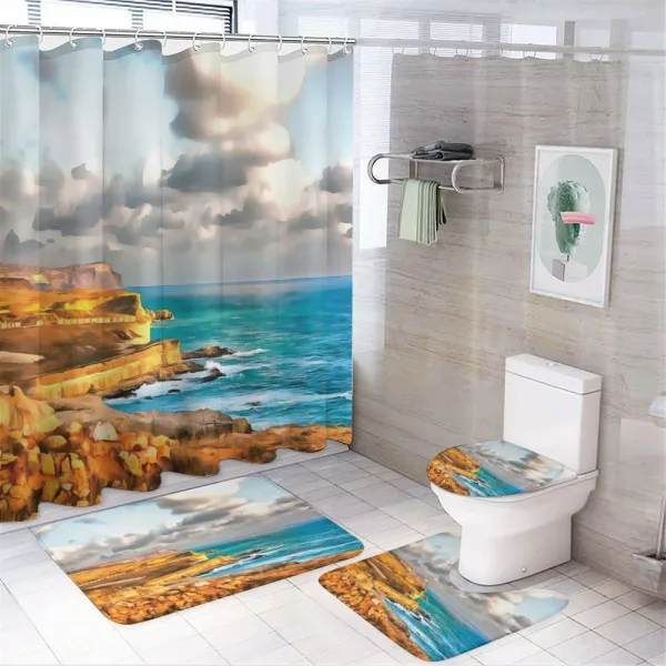 Digital Painting Sea on a shower curtain