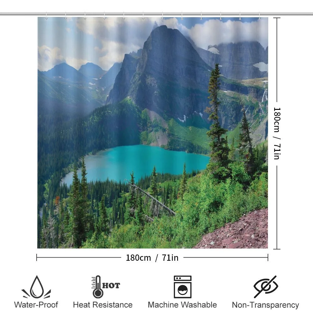 Grinnell Lake and Mountains — Detail 2
