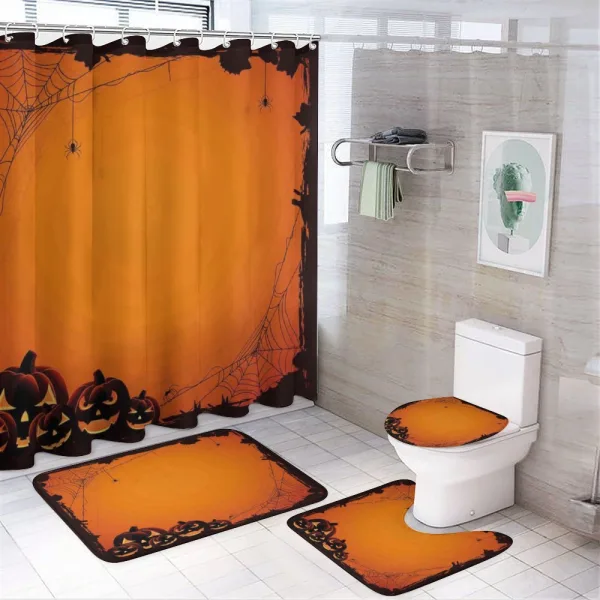 Halloween Pumpkin Scary on a shower curtain